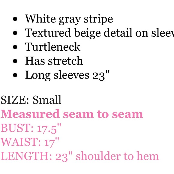 Studio Clip Top S Turtleneck White Gray Stripe - Picture 5 of 5